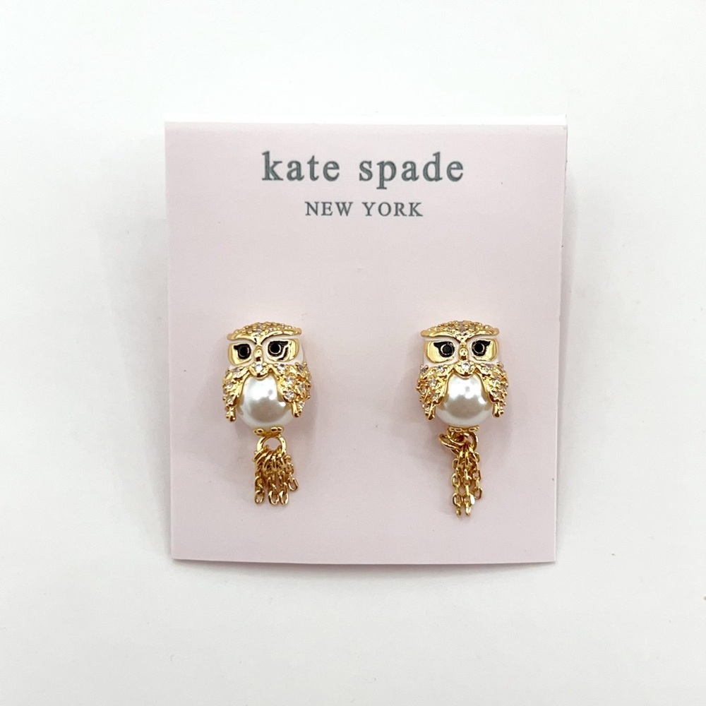 KS109-Kate Spade owl earrings